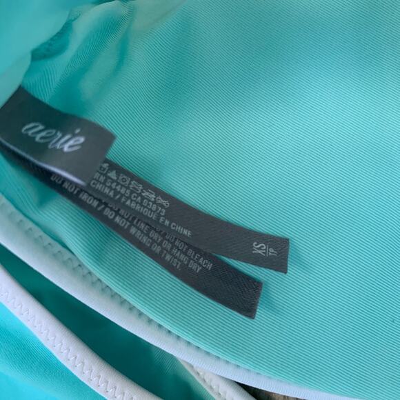 Aerie Scoop Piping High Waist bikini set teal - Picture 6 of 7